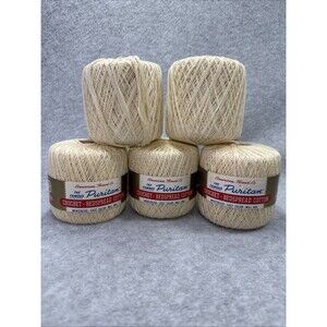 x4 American Thread Puritan Star Bedspread Crochet Thread 175 Yards Color 1 Free